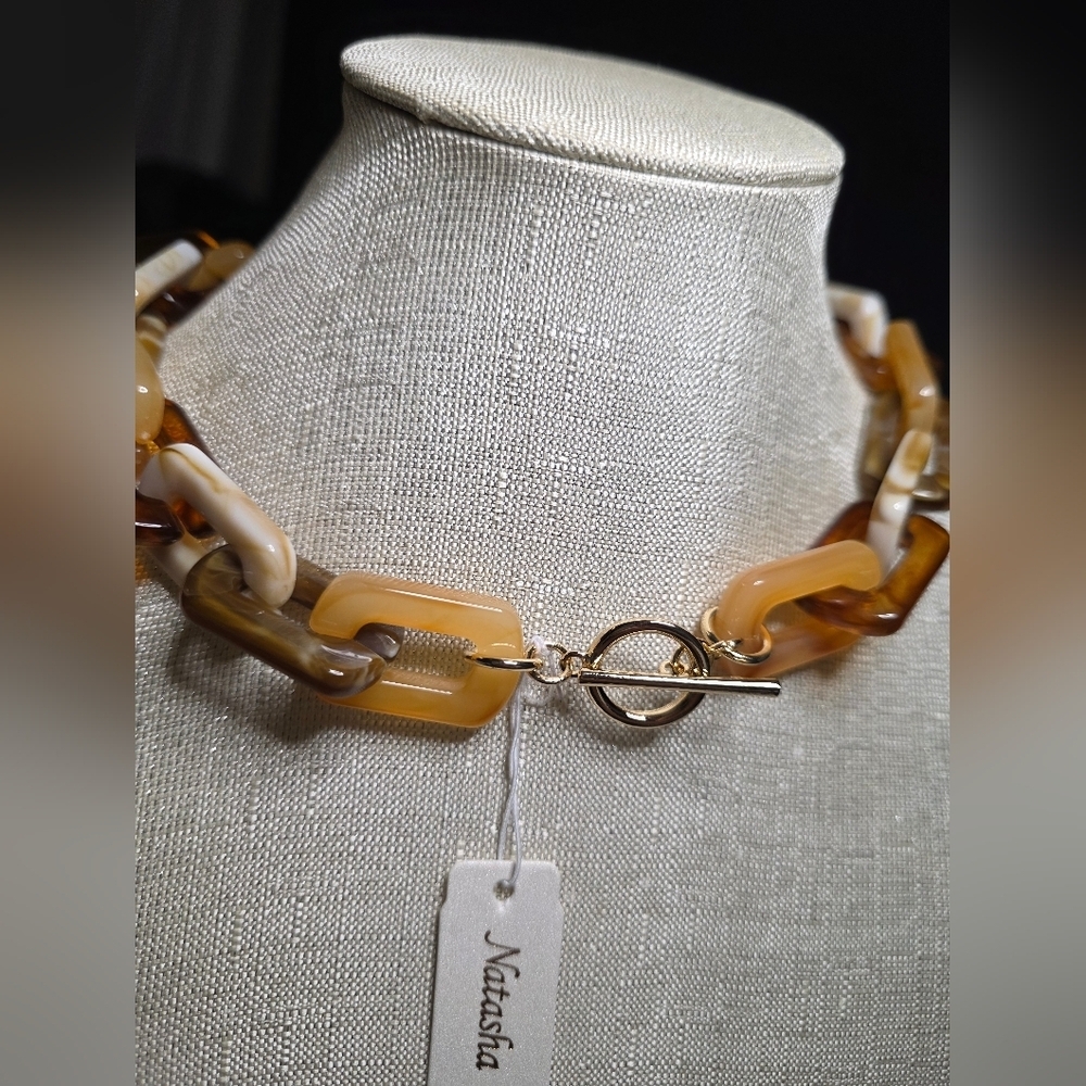 Natasha Couture Gold and Cream Earrings And Necklase Bundle - Picture 5 of 10